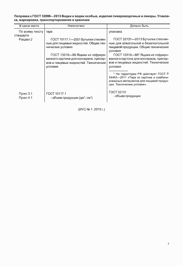 Поправка к ГОСТ 32098-2013